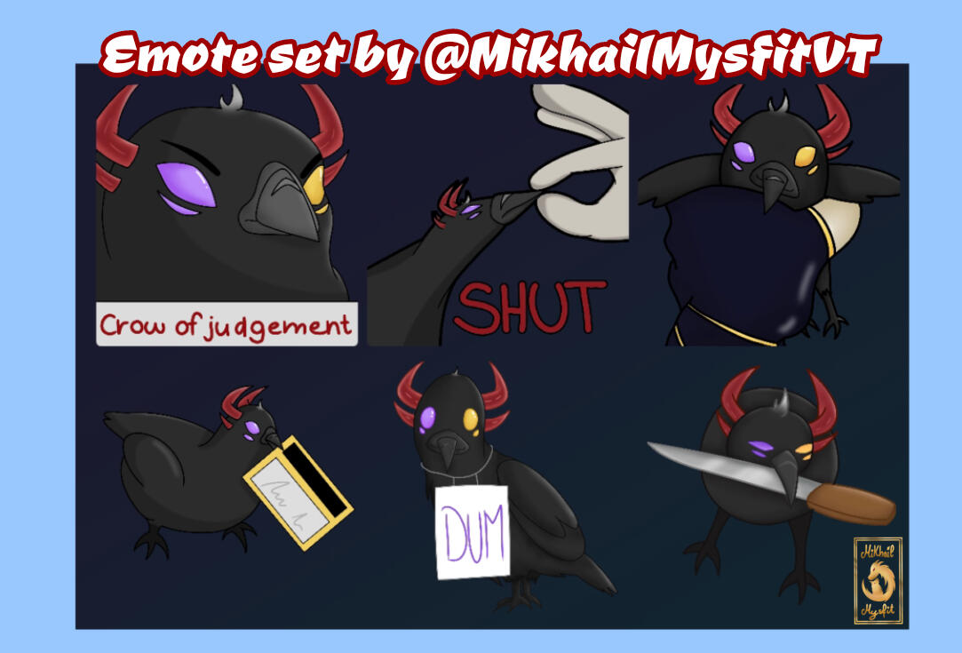 Crow Emote Set (@stvrgirlkeira)